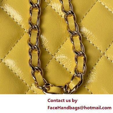 Chanel Shiny Crumpled Lambskin, Imitation Pearls  &  Gold-Tone Metal Clutch with Chain Bag AP3804 Yellow 2025